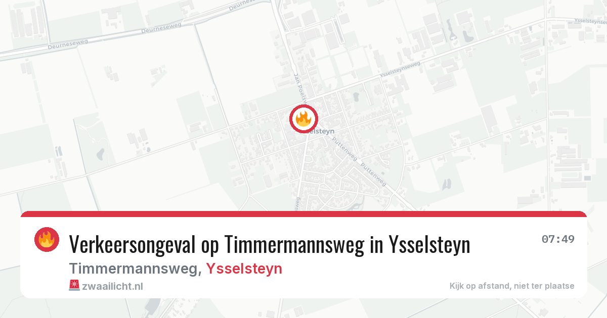 Verkeersongeval op Timmermannsweg in Ysselsteyn — 7 aug 2026