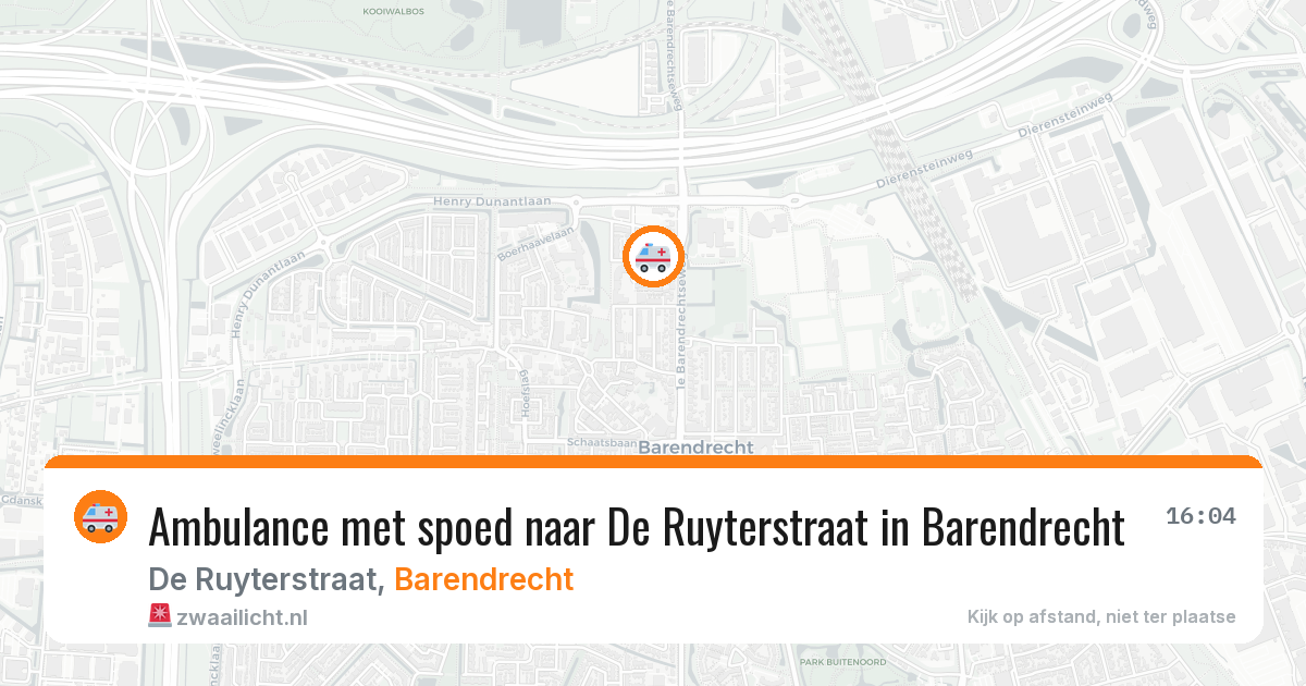 Ambulance met spoed naar De Ruyterstraat in Barendrecht — 19 jun 2026