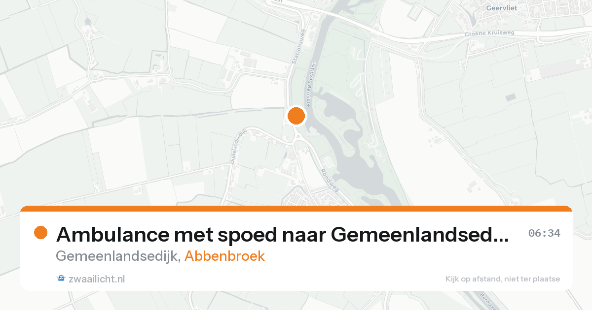 Ambulance met spoed naar Gemeenlandsedijk in Abbenbroek — 19 aug 2026