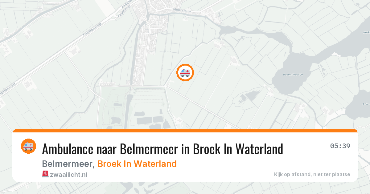 Ambulance naar Belmermeer in Broek In Waterland — 9 jun 2026