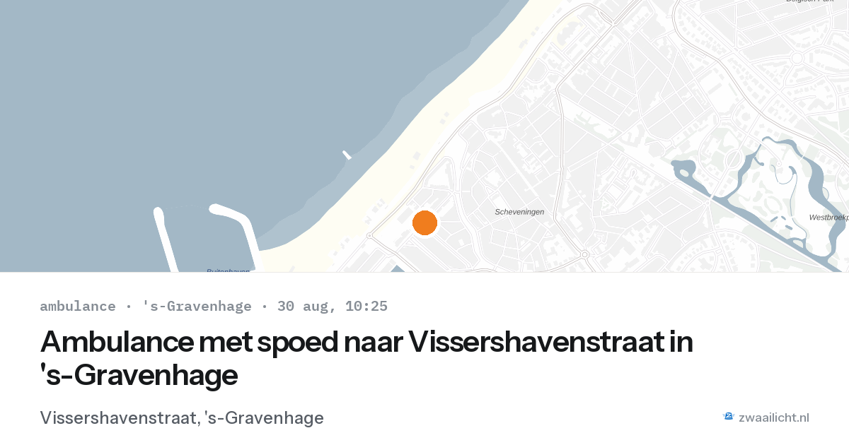 Ambulance met spoed naar Vissershavenstraat in 's-Gravenhage — 30 aug 2026