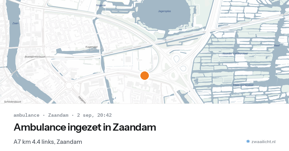 Ambulance ingezet in Zaandam — 2 sep 2026