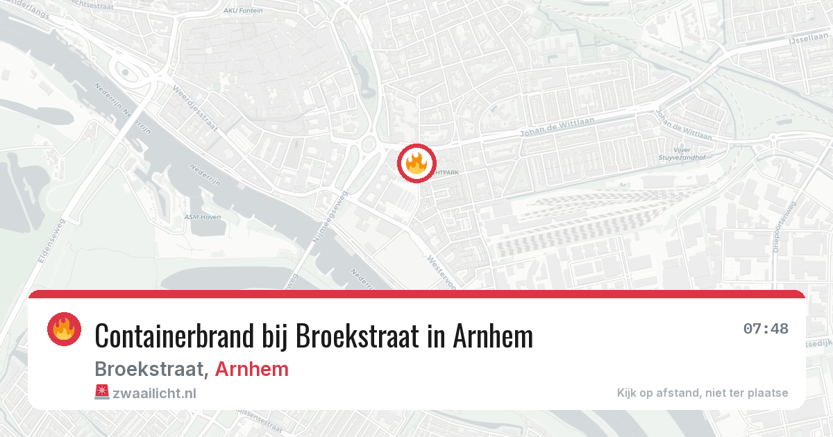 Containerbrand bij Broekstraat in Arnhem — 14 apr 2026