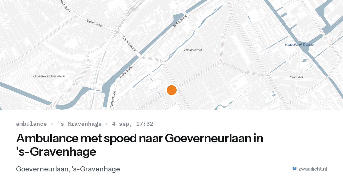 Ambulance met spoed naar Goeverneurlaan in 's-Gravenhage — 4 sep 2026