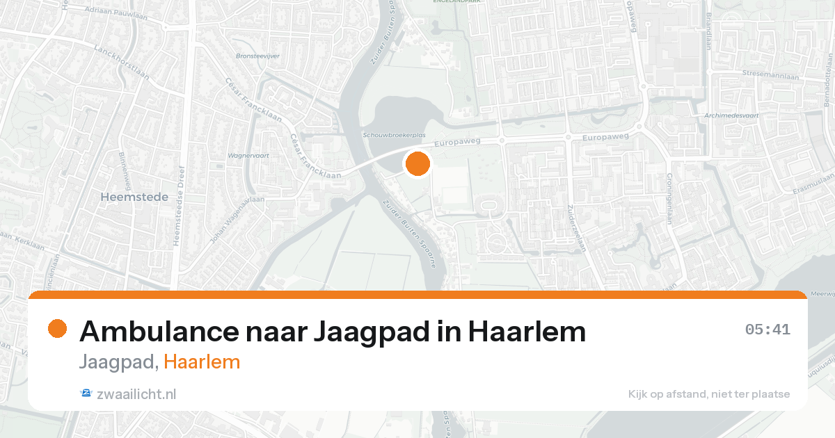 Ambulance naar Jaagpad in Haarlem — 20 aug 2026