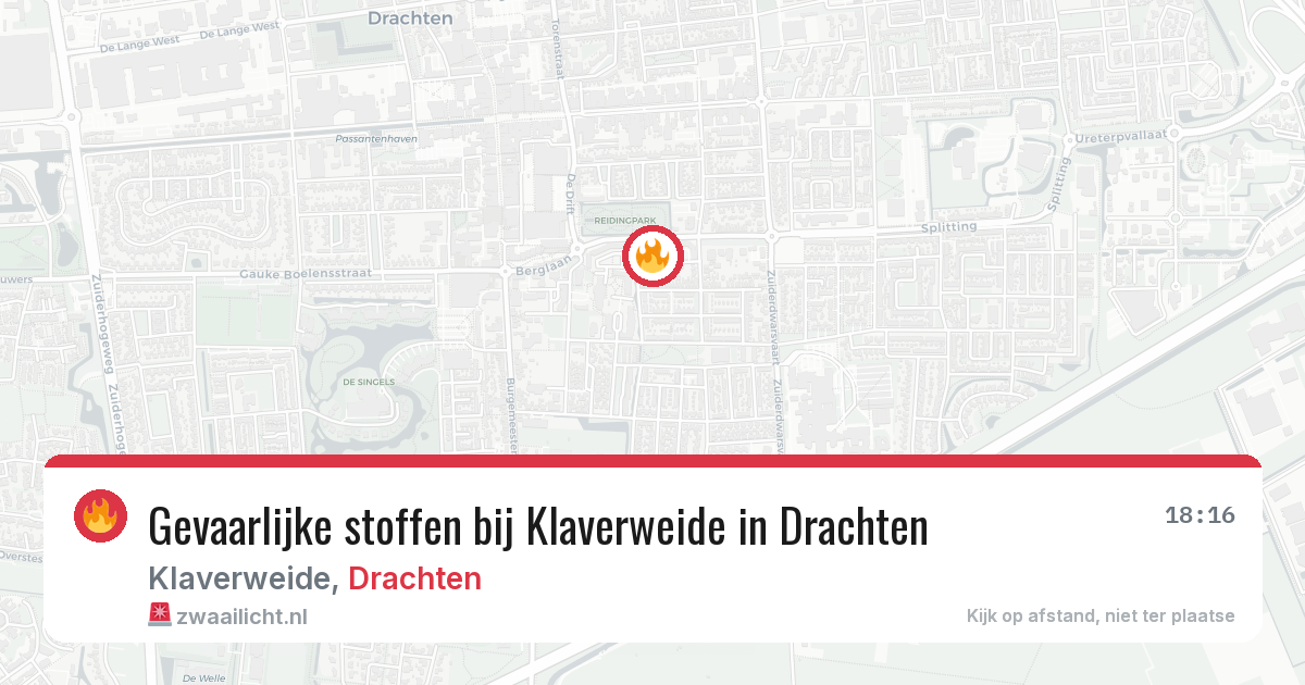 Gevaarlijke stoffen bij Klaverweide in Drachten — 14 jun 2026