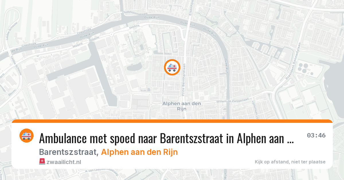 Ambulance met spoed naar Barentszstraat in Alphen aan den Rijn — 26 jun 2026