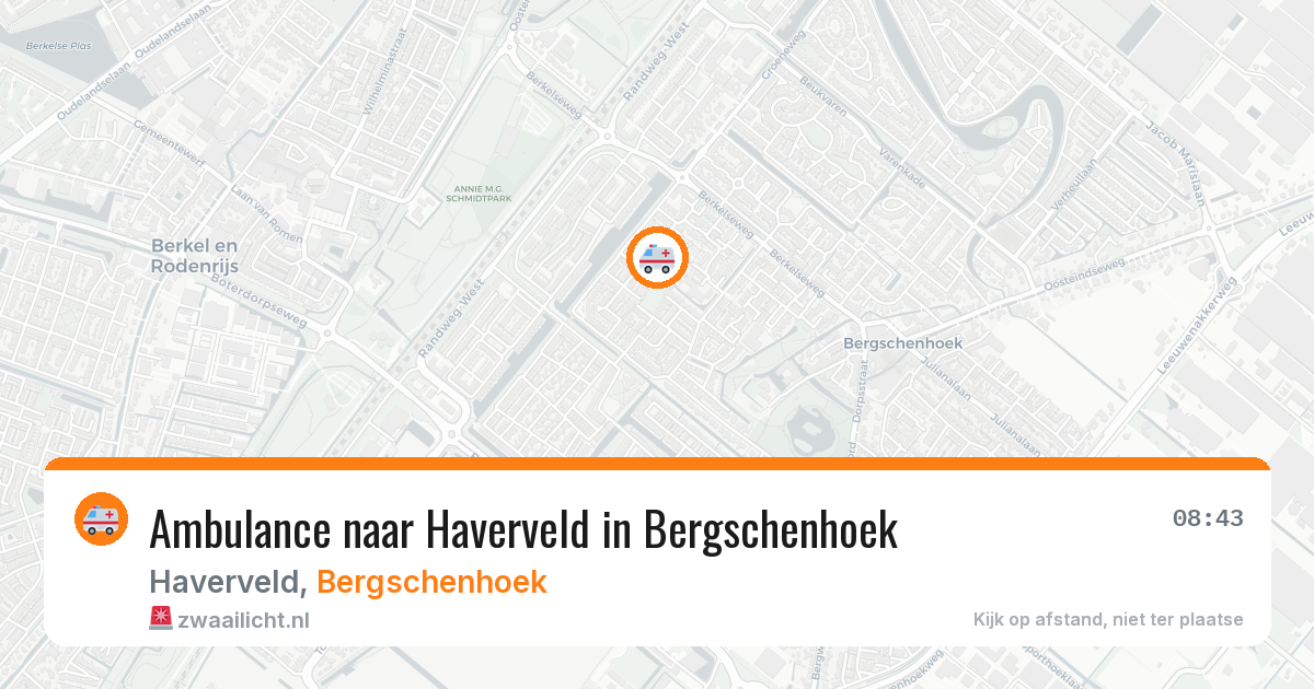 Ambulance naar Haverveld in Bergschenhoek — 14 jul 2026