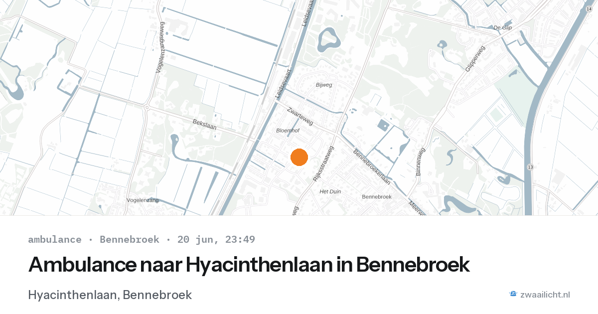 Ambulance naar Hyacinthenlaan in Bennebroek — 20 jun 2026