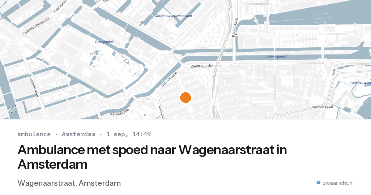 Ambulance met spoed naar Wagenaarstraat in Amsterdam — 1 sep 2026