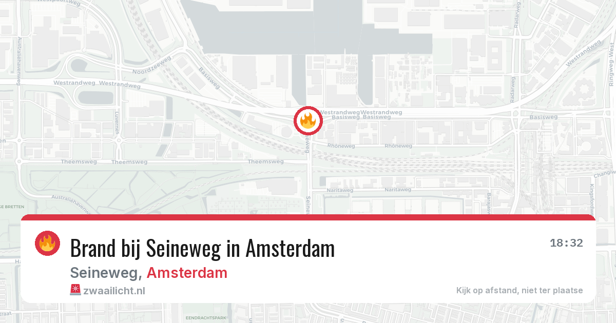 Brand bij Seineweg in Amsterdam — 6 aug 2026
