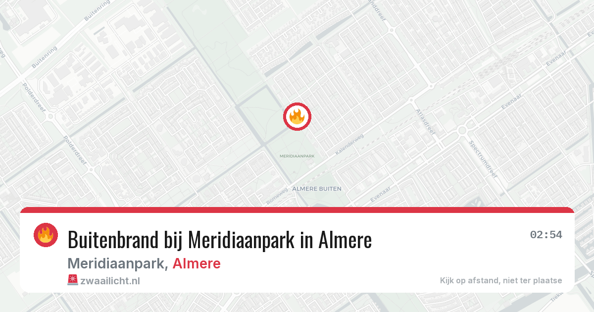 Buitenbrand bij Meridiaanpark in Almere — 25 jun 2026