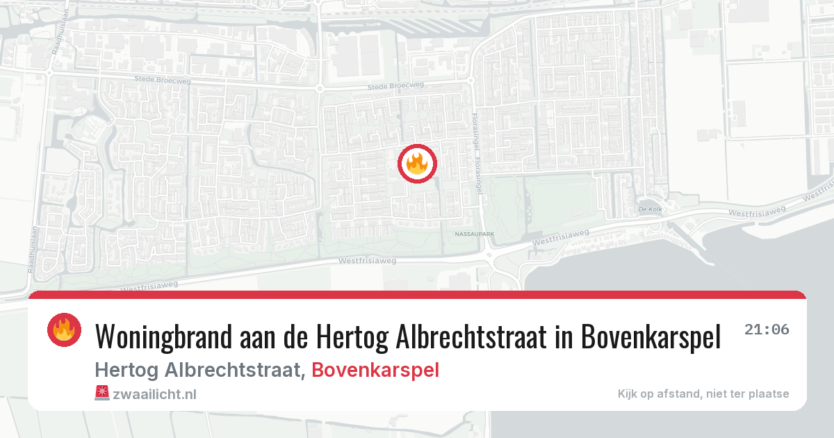 Woningbrand aan de Hertog Albrechtstraat in Bovenkarspel — 16 mei 2026