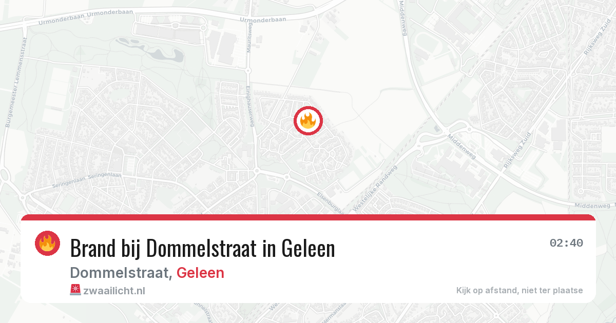 Brand bij Dommelstraat in Geleen — 20 mei 2026