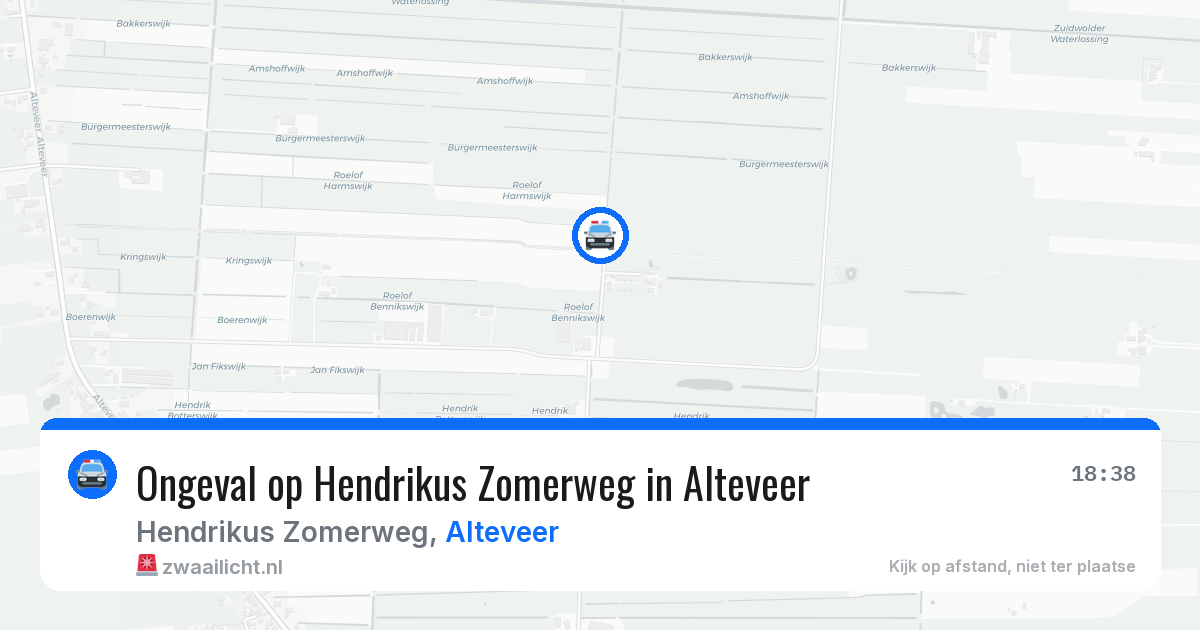 Ongeval op Hendrikus Zomerweg in Alteveer — 29 jul 2026