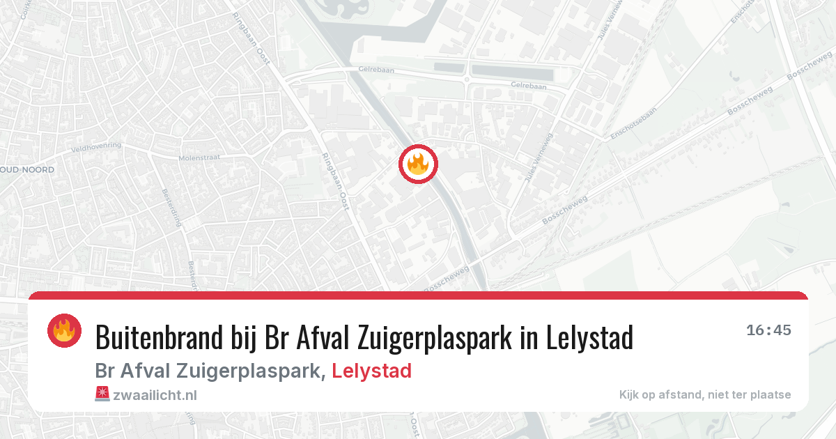 Buitenbrand bij Br Afval Zuigerplaspark in Lelystad — 19 jul 2026