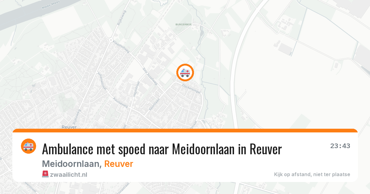 Ambulance met spoed naar Meidoornlaan in Reuver — 9 jul 2026