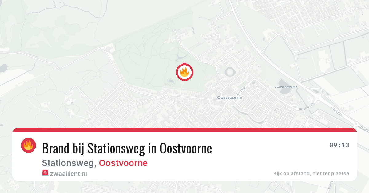 Brand bij Stationsweg in Oostvoorne — 24 mei 2026