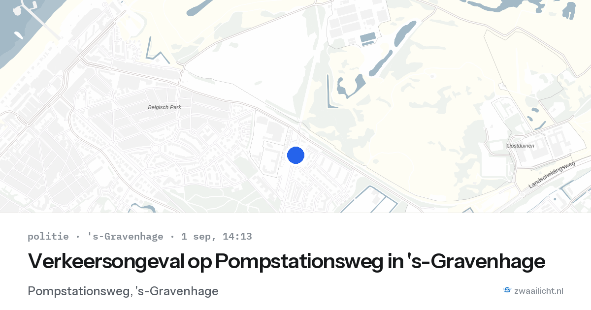Verkeersongeval op Pompstationsweg in 's-Gravenhage — 1 sep 2026