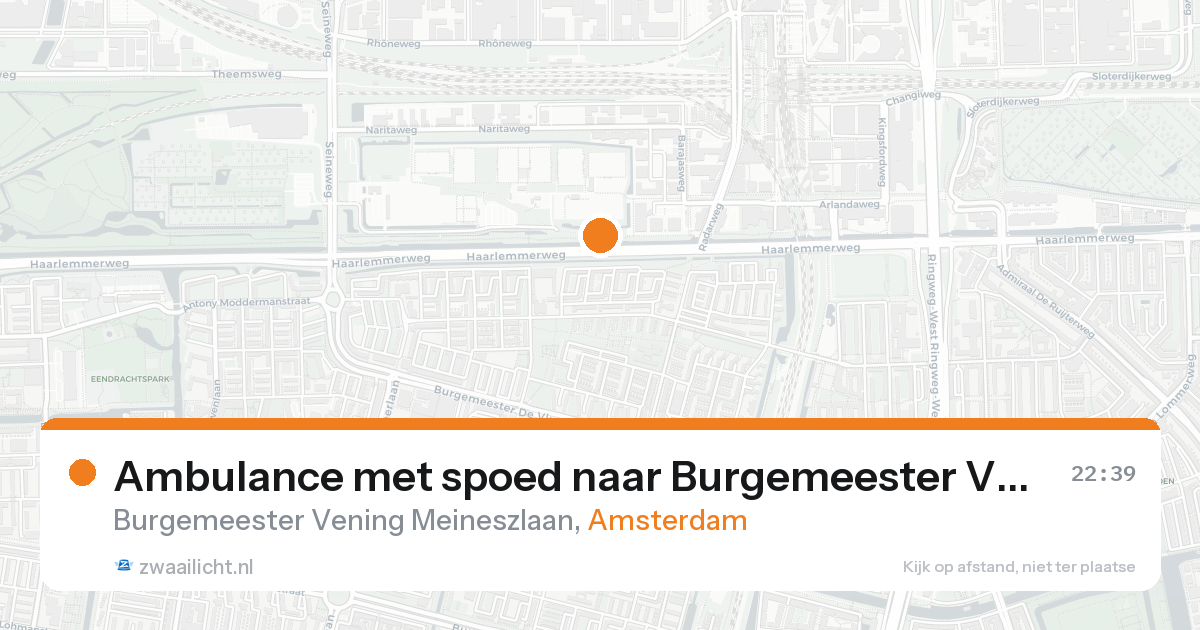 Ambulance met spoed naar Burgemeester Vening Meineszlaan in Amsterdam — 15 aug 2026