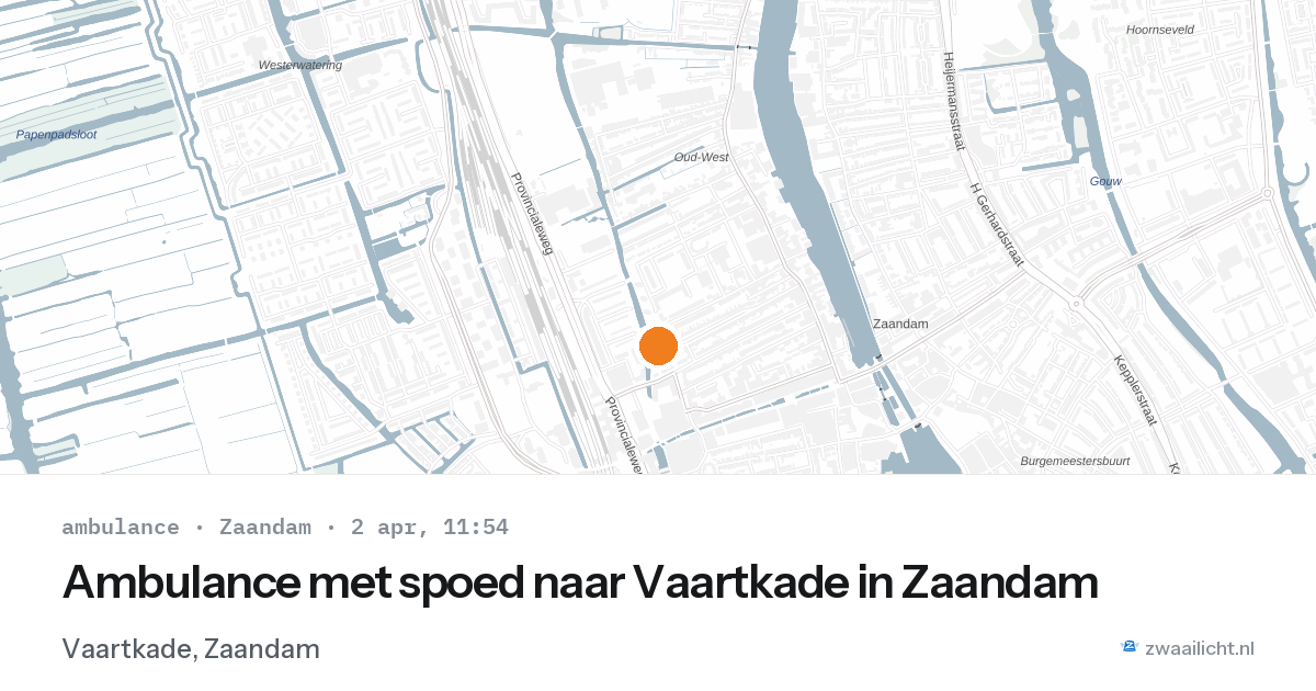 Ambulance met spoed naar Vaartkade in Zaandam — 2 apr 2026