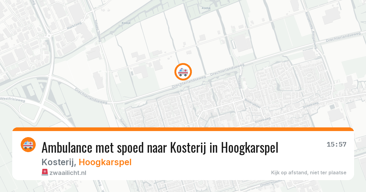 Ambulance met spoed naar Kosterij in Hoogkarspel — 27 jul 2026