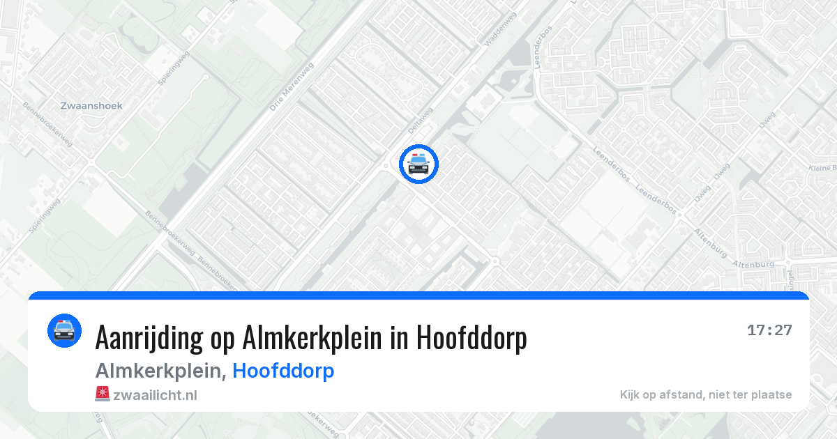 Aanrijding op Almkerkplein in Hoofddorp — 22 apr 2026