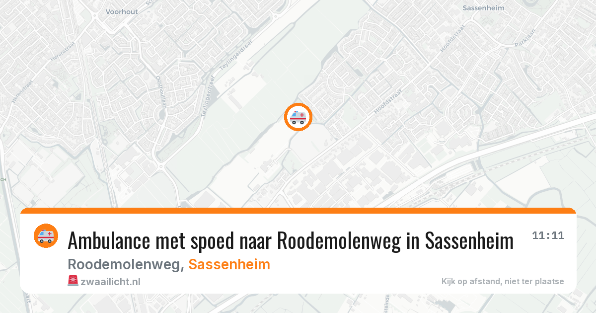 Ambulance met spoed naar Roodemolenweg in Sassenheim — 24 mei 2026