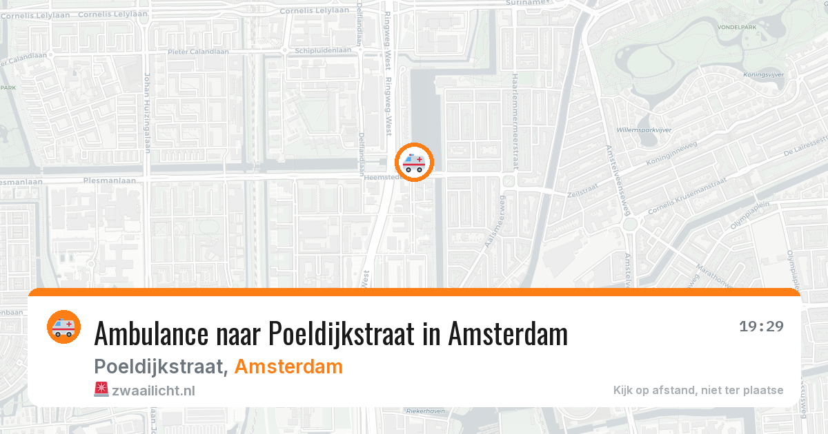 Ambulance naar Poeldijkstraat in Amsterdam — 6 aug 2026