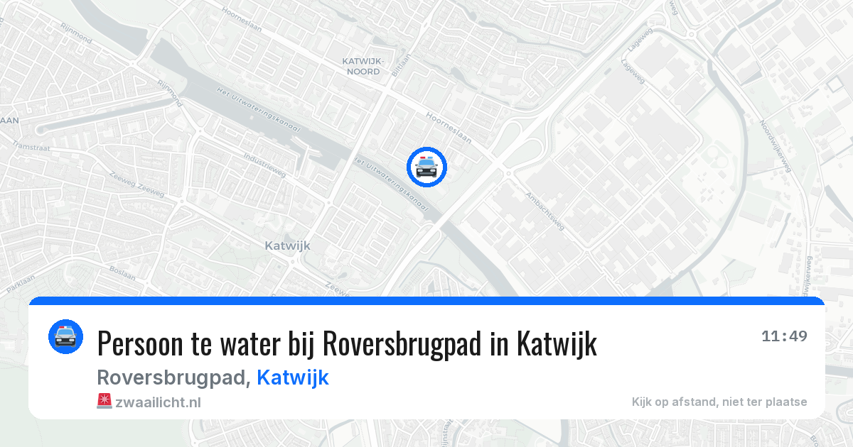 Persoon te water bij Roversbrugpad in Katwijk — 18 mrt 2026