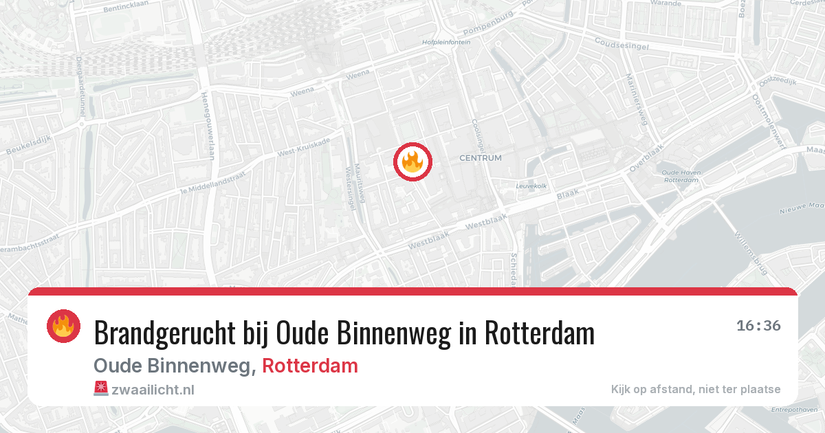 Brandgerucht bij Oude Binnenweg in Rotterdam — 27 apr 2026