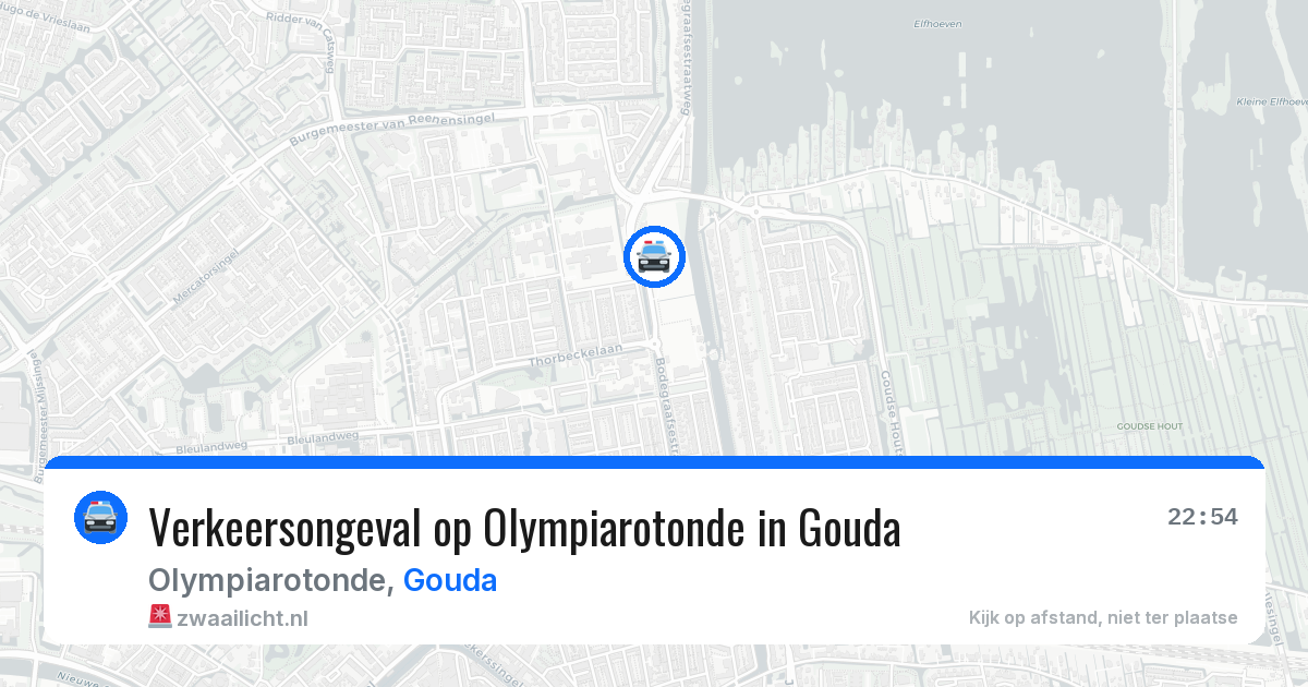 Verkeersongeval op Olympiarotonde in Gouda — 16 mei 2026