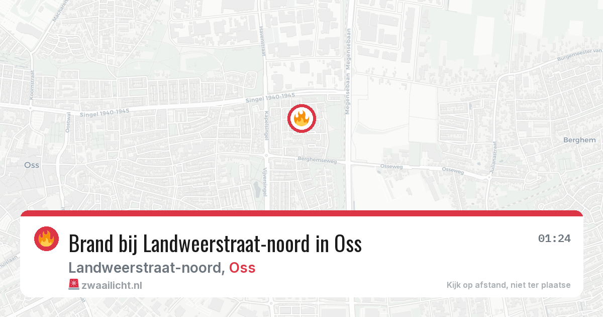 Brand bij Landweerstraat-noord in Oss — 20 jun 2026