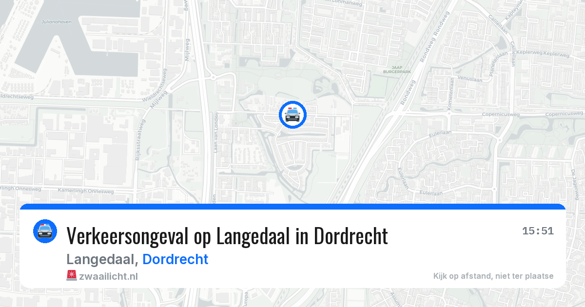 Verkeersongeval op Langedaal in Dordrecht — 5 jul 2026
