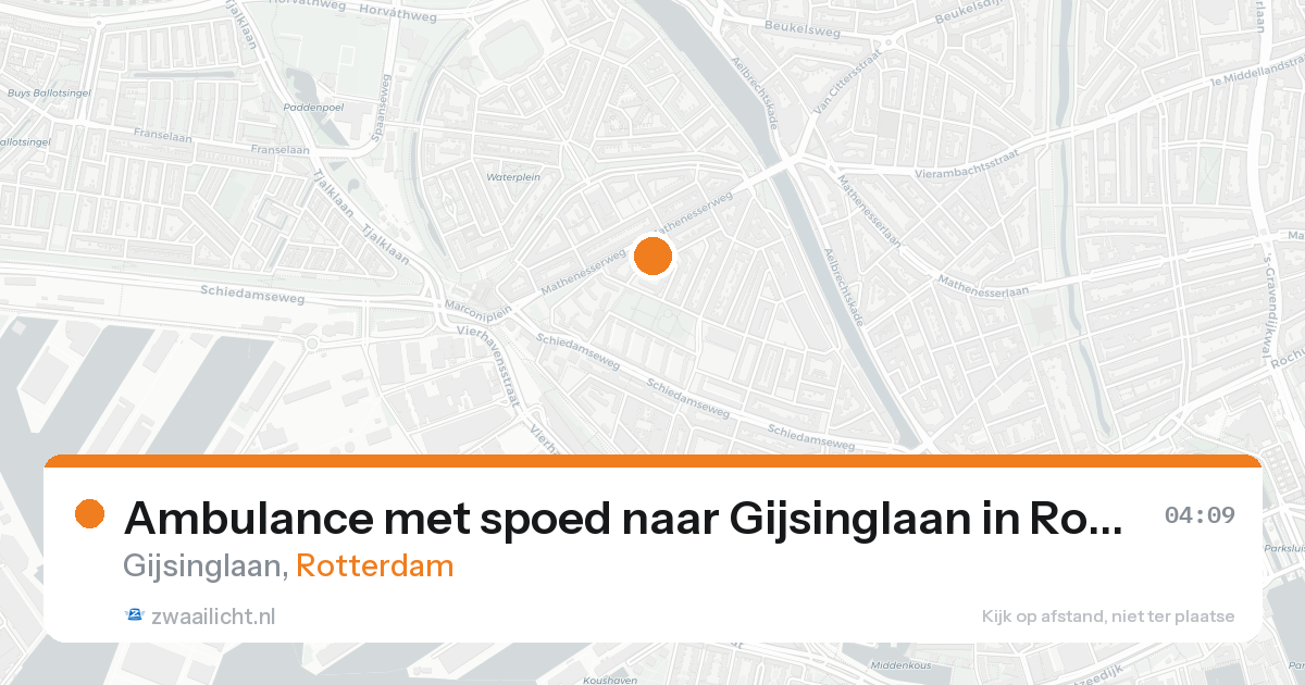 Ambulance met spoed naar Gijsinglaan in Rotterdam — 16 aug 2026