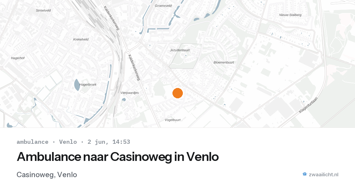 Ambulance naar Casinoweg in Venlo — 2 jun 2026
