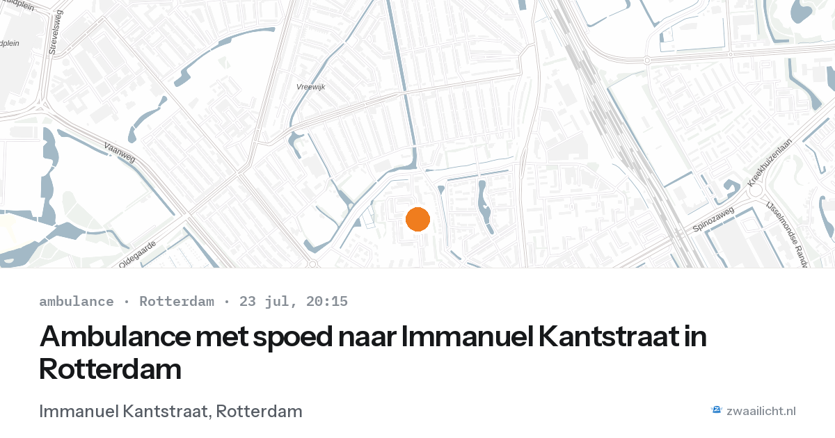 Ambulance met spoed naar Immanuel Kantstraat in Rotterdam — 23 jul 2026