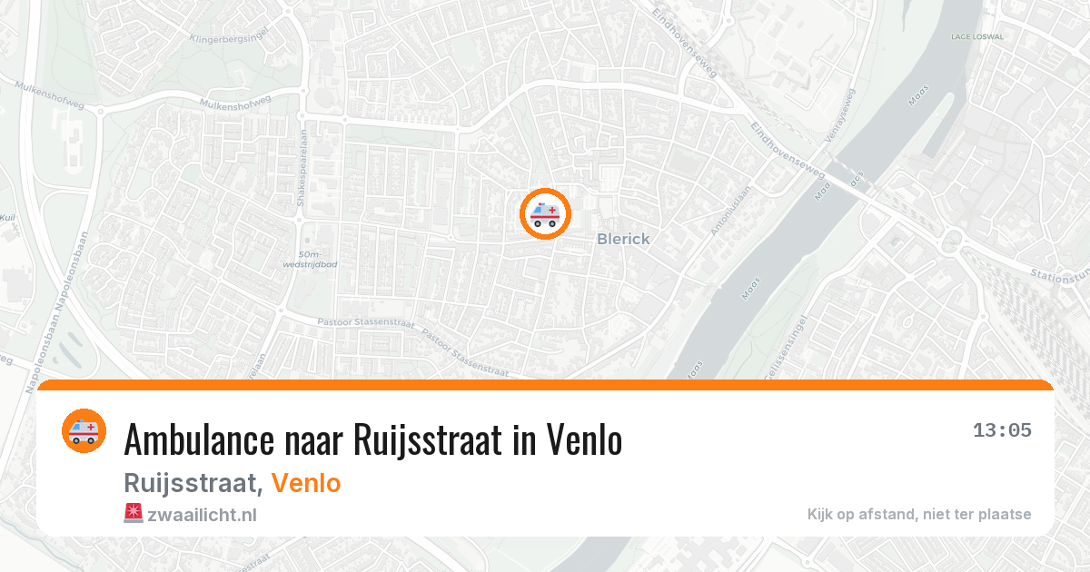 Ambulance naar Ruijsstraat in Venlo — 16 jun 2026