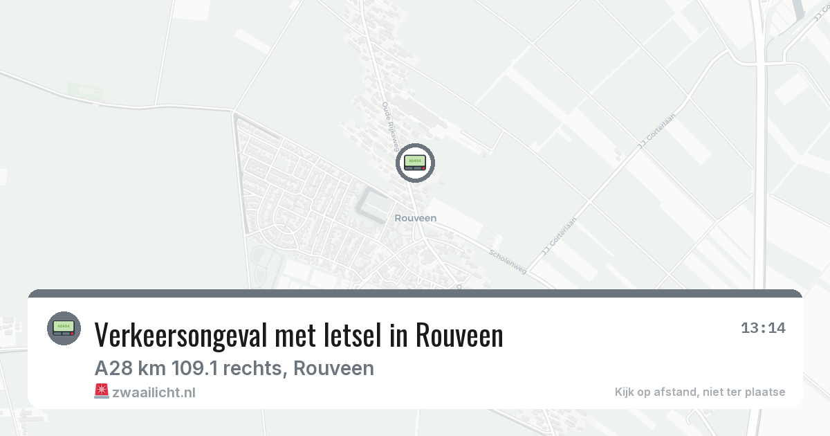 Verkeersongeval met letsel in Rouveen — 20 mrt 2026