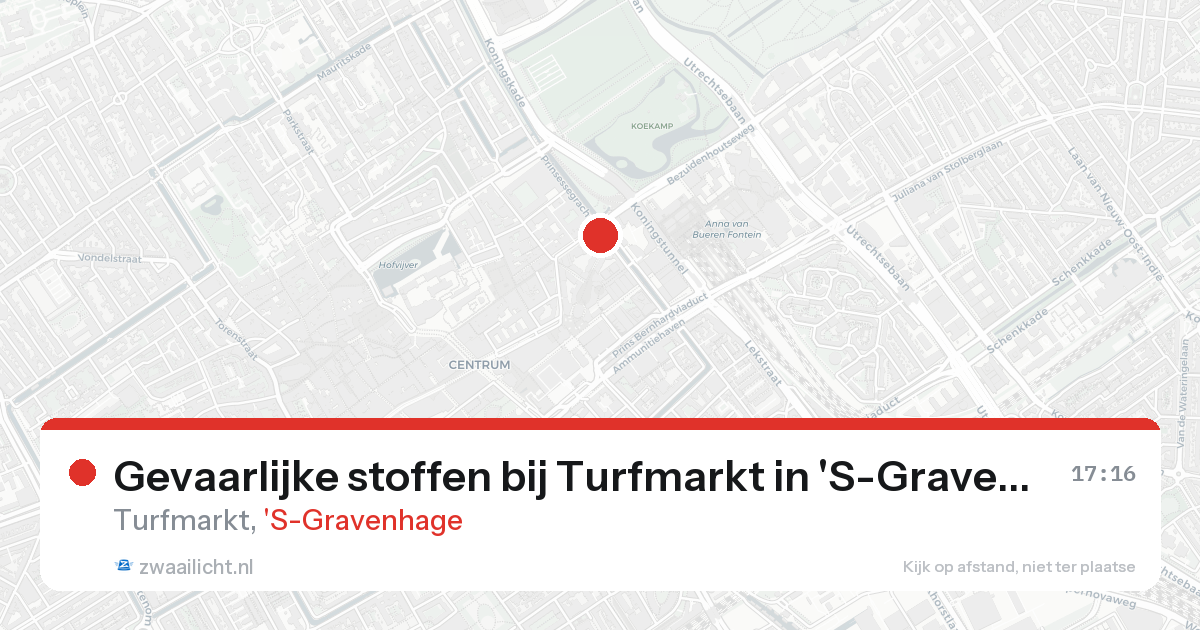 Gevaarlijke stoffen bij Turfmarkt in 'S-Gravenhage — 21 aug 2026