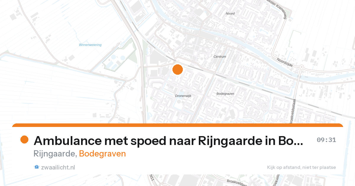 Ambulance met spoed naar Rijngaarde in Bodegraven — 25 mei 2026