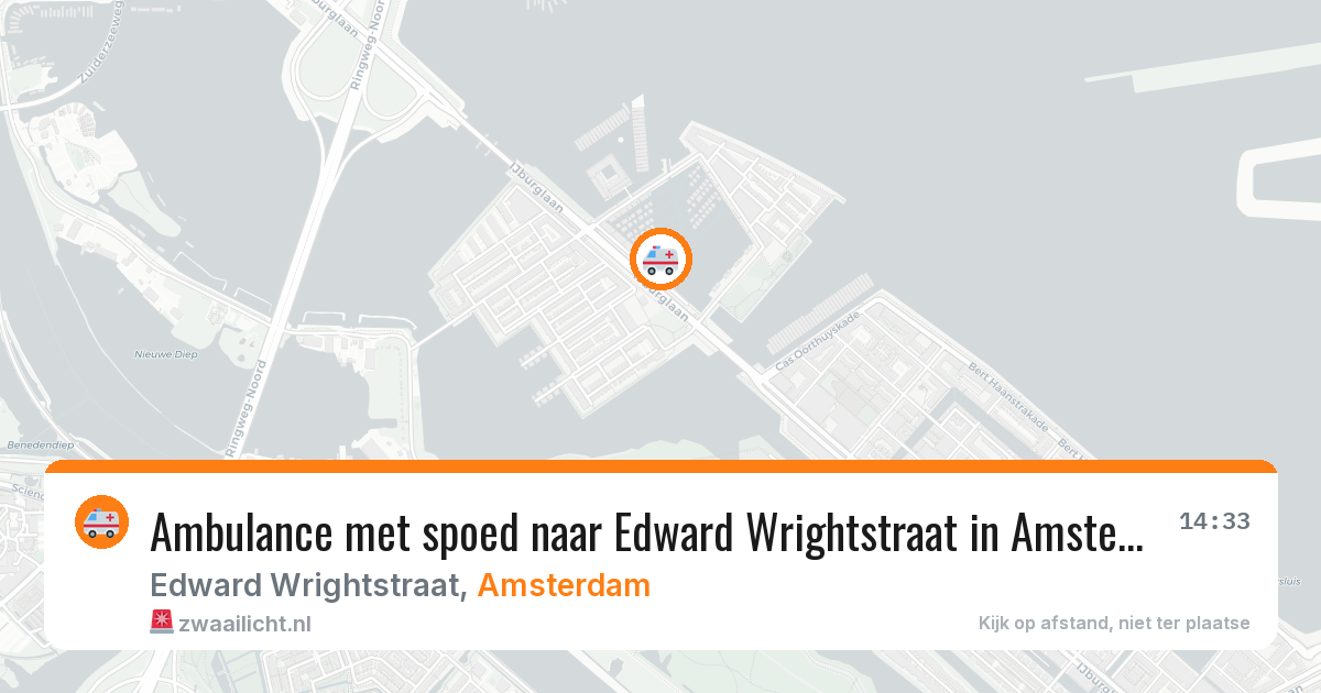 Ambulance met spoed naar Edward Wrightstraat in Amsterdam — 25 mei 2026