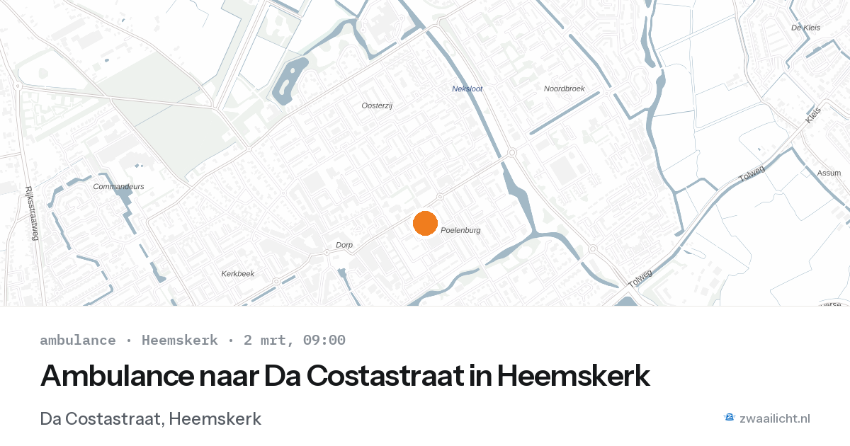 Ambulance naar Da Costastraat in Heemskerk — 2 mrt 2026
