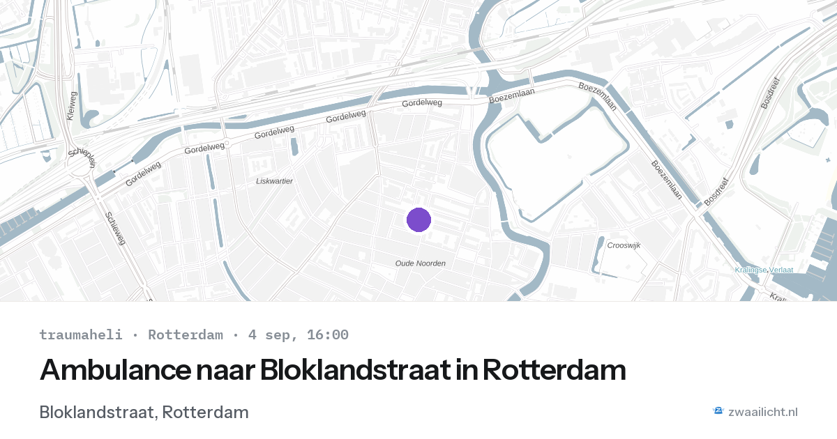 Ambulance naar Bloklandstraat in Rotterdam — 4 sep 2026