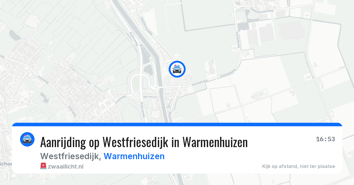 Aanrijding op Westfriesedijk in Warmenhuizen — 10 apr 2026