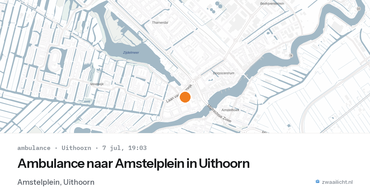 Ambulance naar Amstelplein in Uithoorn — 7 jul 2026