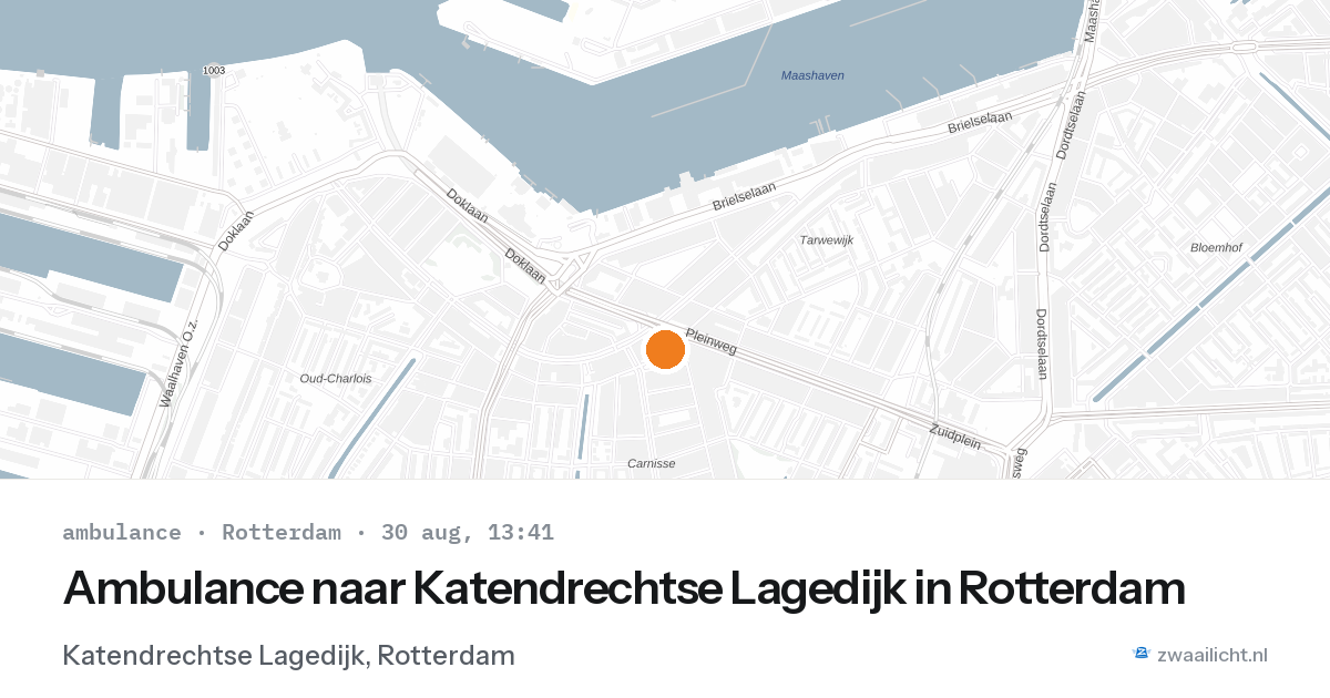 Ambulance naar Katendrechtse Lagedijk in Rotterdam — 30 aug 2026