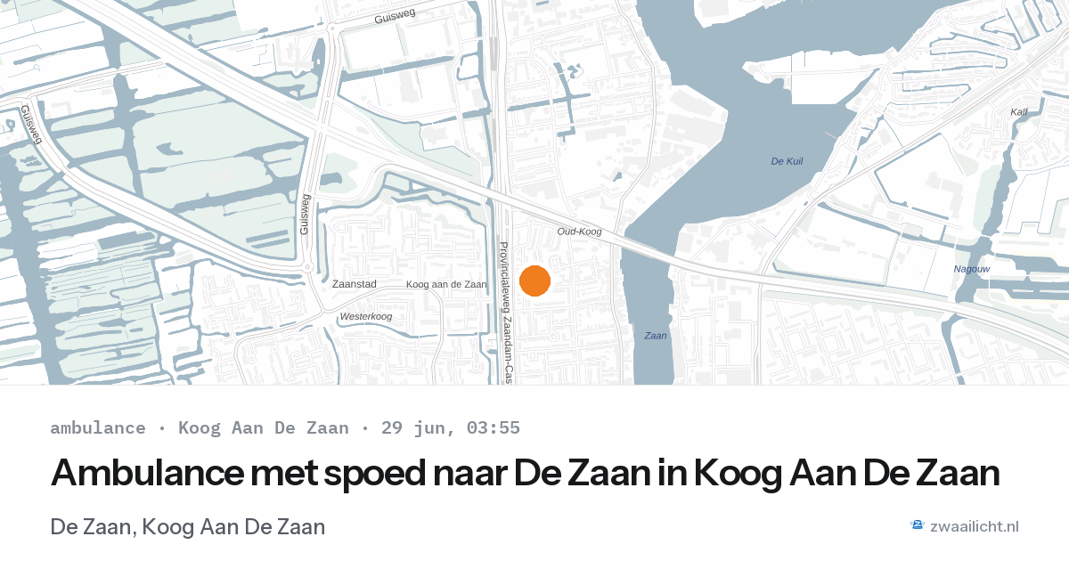 Ambulance met spoed naar De Zaan in Koog Aan De Zaan — 29 jun 2026