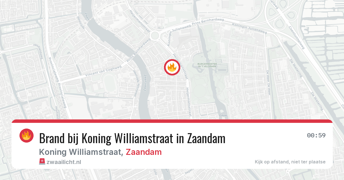 Brand bij Koning Williamstraat in Zaandam — 27 mrt 2026