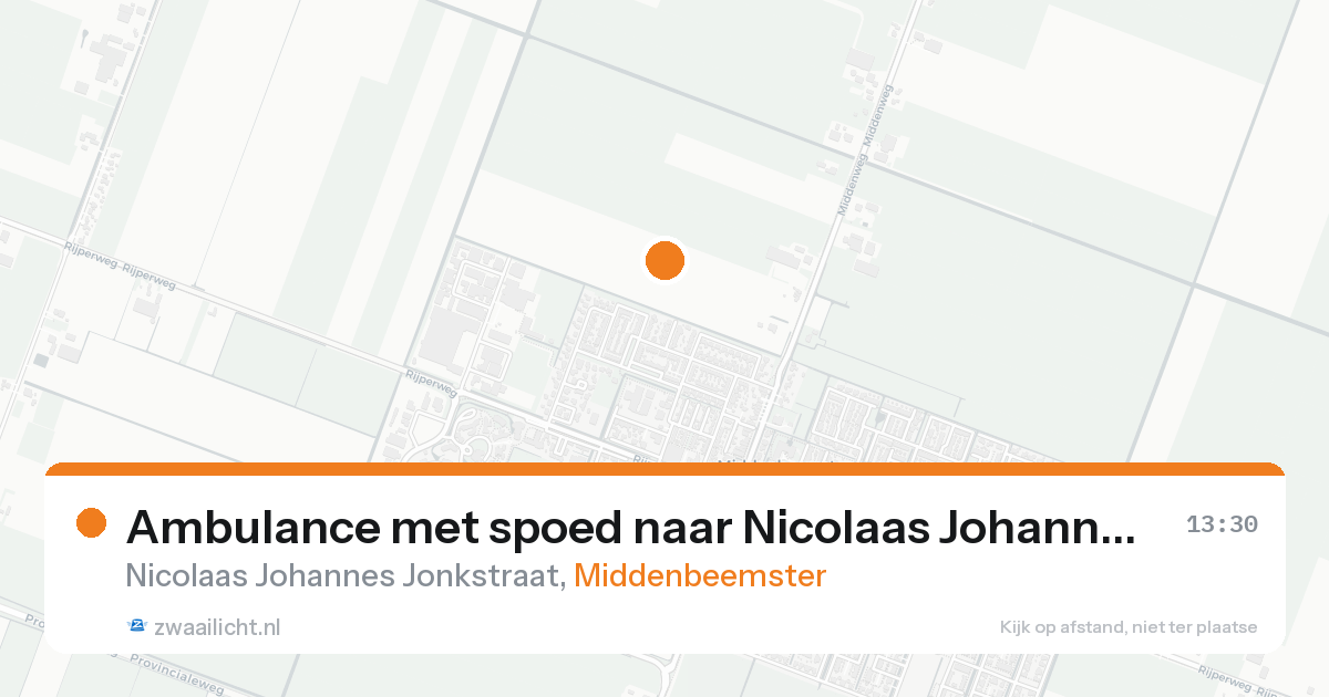 Ambulance met spoed naar Nicolaas Johannes Jonkstraat in Middenbeemster — 24 aug 2026
